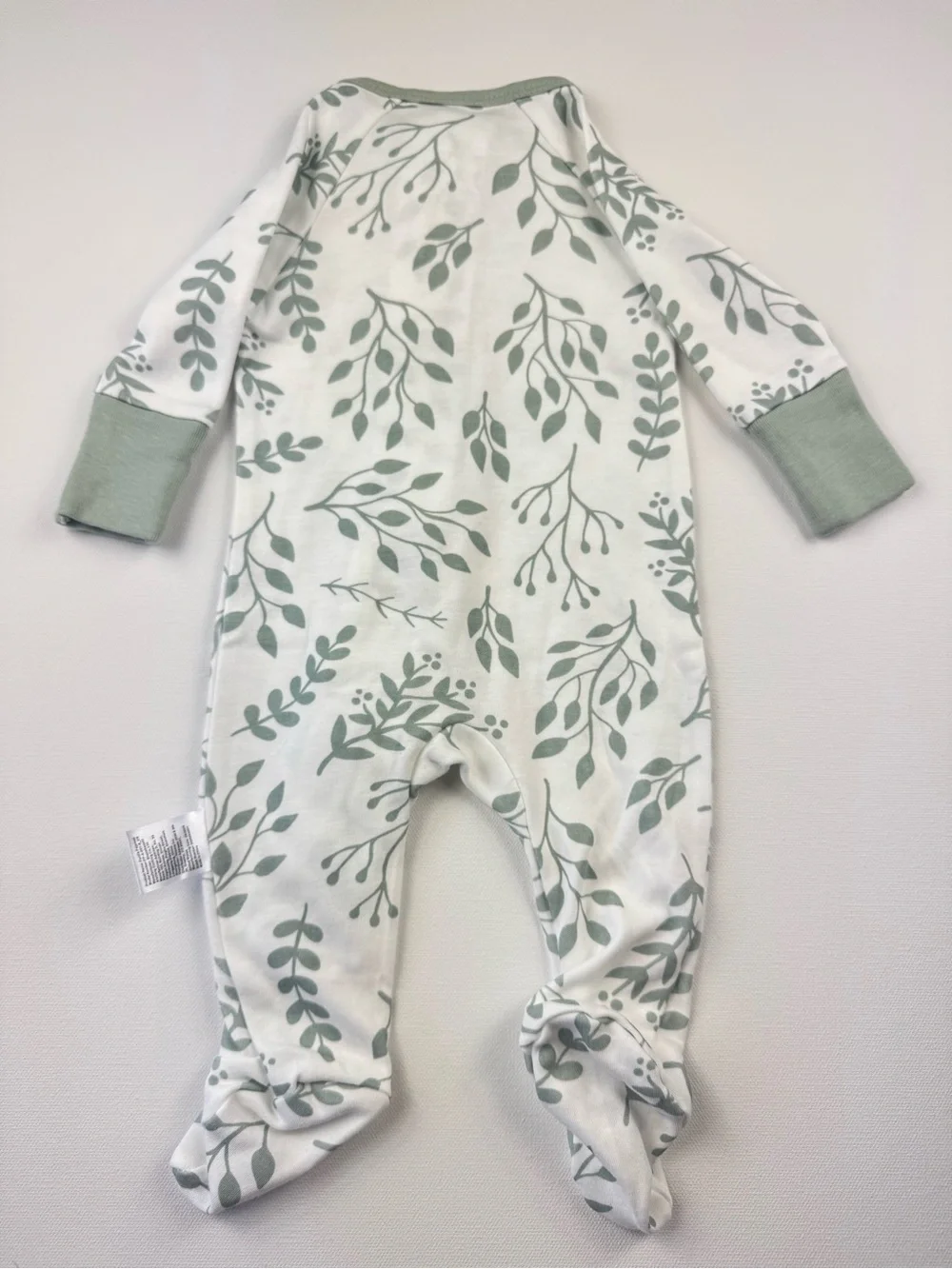 Newborn Baby Infant Cotton Double Zipper Footed Pajamas Nature Beige NB New Tags